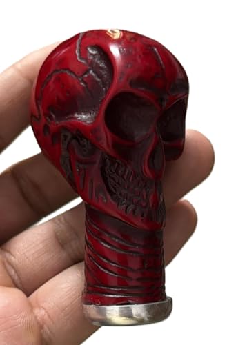 Mango para bastones de calavera elegante diseño antiguo con relieve artístico