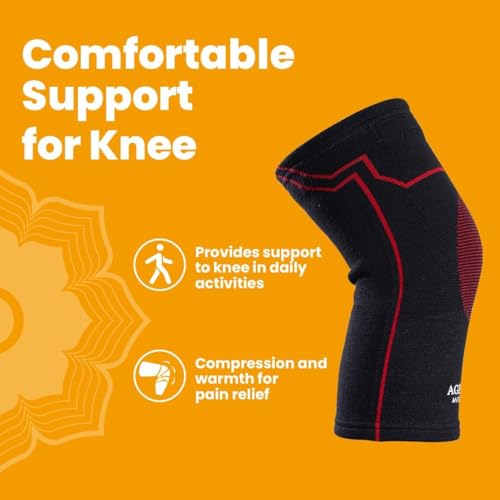 Image of 3D Knee Cap Knitted Compression Knee Sleeve - Breathable Elastic Knee Brace Flexible Knee Support for Men & Women, Free Size