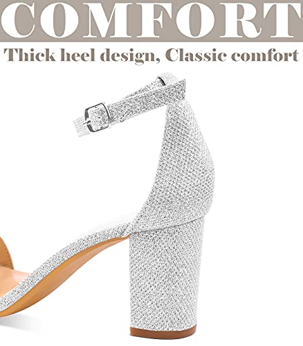 Image of Ankis Heels for Women Open Toe Ankle Strap Chunky Heel Sandals 2.75 Inch