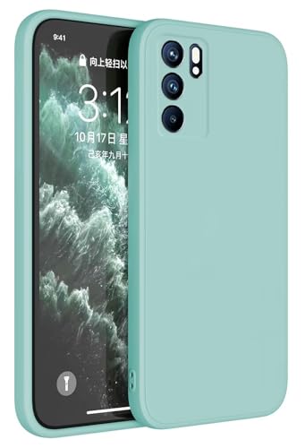 Topme Cover per OPPO Reno6 5G (6.43' Inches) Custodia Case, Protezione Della Pelle Della Custodia in Silicone Tpu - Ciano chiaro