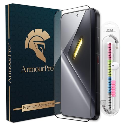 Image of ArmourPro Military-Grade Tempered Glass for Poco X8 Pro Max - 9H Anti Scratch, Edge-to-Edge Coverage, HD Clarity, Smooth Touch, Case Friendly, Easy Installation Kit with Cable Protector