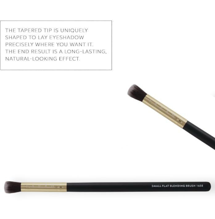 F.A.R.A.H® Small Flat Blending Brush 165E (Black) – Precision Vegan Makeup Brush for Seamless Application