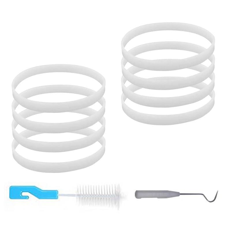 Rubber Gaskets Replacement Seal for Nutri Ninja Blender Replacement Parts, 3.94 Inch White O-Ring, Compatible with Ninja Blenders Auto iQ BL480 BL482 BL642 BL682 (8 PCS Rubber Gaskets Replacement)