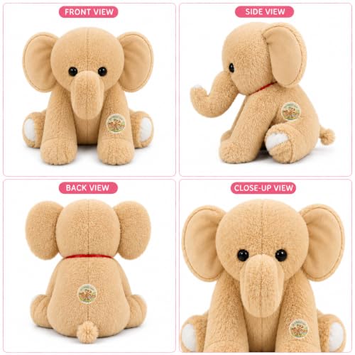 Image of Beige Elephant Soft Toy 25cm | Cute Plush Stuffed Toy