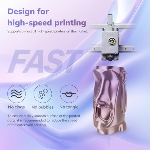 Image of AMOLEN Silk PLA 3D Printer Filament, Shiny Multicolor Kingfisher Rainbow PLA Filament 1.75mm, Gradient Color Change PLA 3D Printing Filament for Most FDM 3D Printer, Blue Purple Yellow, 1kg (2.2lbs)