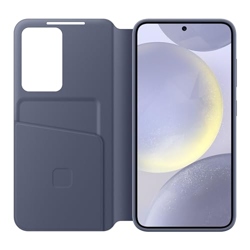 Image of Samsung Polyurethane Galaxy S24 S-View Wallet Phone Case, Protective Cover with Smart Small Screen View, Finger Tap Control, Slim Design, Card Holder Pocket, US Version, EF-ZS921CVEGUS, Violet