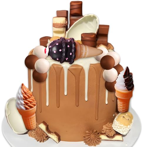 helado de chocolate cake topper decoración para tartas de caramelo cake topper de candyland con helado para cumpleaños tema dulce babyshower despedida de soltera