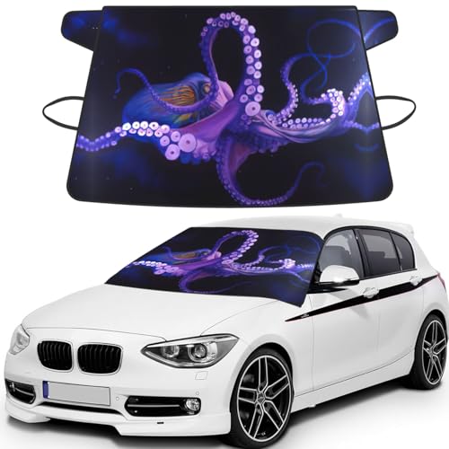 Housse de pare-brise pieuvre violette pour protection de voiture