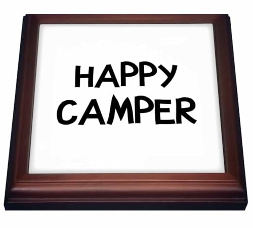 3dRose Happy Camper Trivet with Tile, 8 by 8