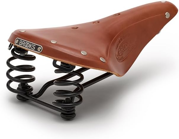 Brooks EnglandFlyer, Touring Leather Bike Saddle with Suspension Springs