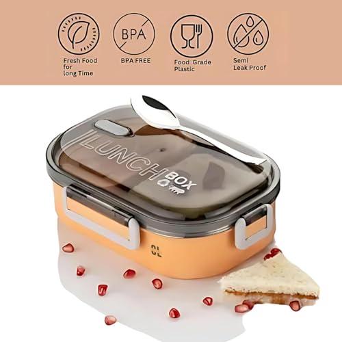 Image of FMS Lunch Box for Kids & Adults | BPA-Free Plastic Tiffin Box | Airtight, Leak-Proof Food Storage Container for School, Office, Travel & Snacks | Lightweight Lunch Box | Multicolor