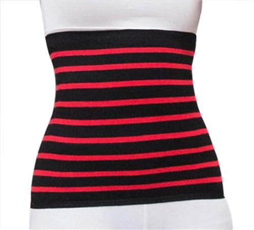 TOTIKI Faja Lumbar Cinturón De Calentamiento Abdominal Cinturón De Calentamiento De Cintura Suave Unisex Cinturón De Yoga Cinturón De Calentamiento De Estómago Cinturón Apoyo Lumbar(Rot,XL)