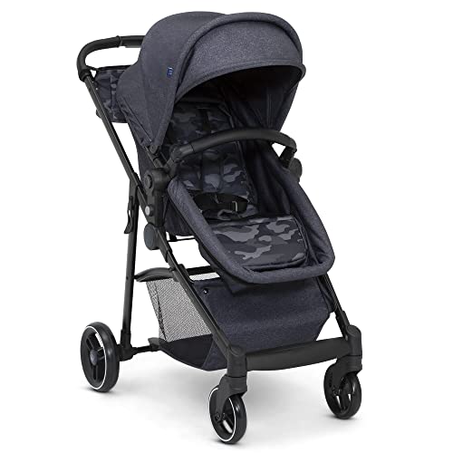Image of GAP babyGap 2-in-1 Carriage Stroller - Car Seat Compatible - Easy One-Handed Fold - Lightweight Stoller with Oversized Canopy & Reclining Seat - Made with Sustainable Materials, Black Camo