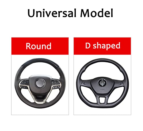 Car Pu Leather Steering Wheel Cover, Universal Stretchy Steering Wheel Protector For Men Women, Anti-Slip Stitching Steering Wheel Cover Car Interior Decoration Fit 15 Inch #TOP3