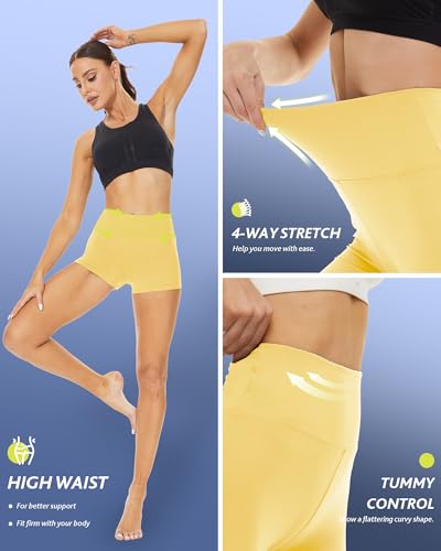 Image of CAMPSNAIL Workout Biker Shorts Women - 3 inch /5 inch /8 inch High Waisted Tummy Control Spandex Booty Volleyball Shorts for Yoga Dance