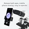 Microscope Lens Cellphone Adapter, Microscope Smartphone Camera Adapter Mount with 12.5X Eyepiece, for Eyepiece Tube 23.2mm, Fits Smartphones with a Width of 70 to 90mm