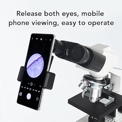 Microscope Lens Cellphone Adapter, Microscope Smartphone Camera Adapter Mount with 12.5X Eyepiece, for Eyepiece Tube 23.2mm, Fits Smartphones with a Width of 70 to 90mm