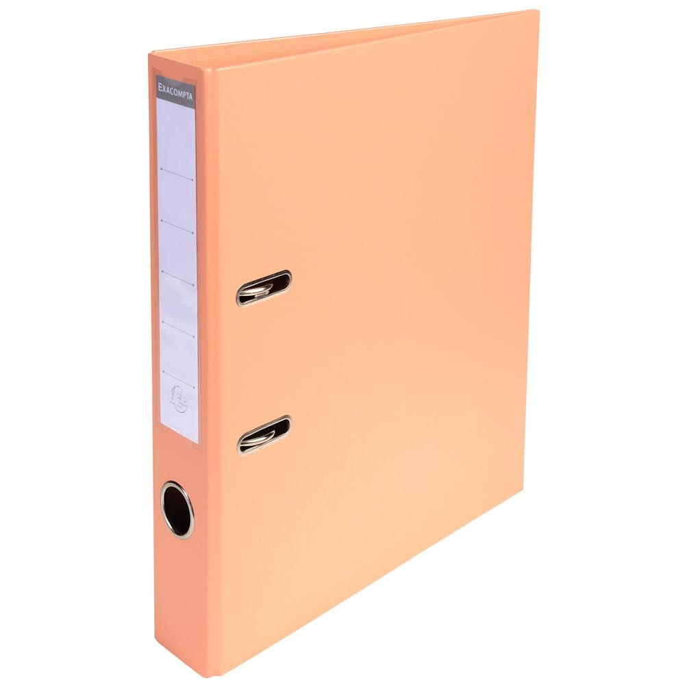 Exacompta 53505E 10er Pack Premium PVC-Ordner Prem´Touch Pastell. 5 cm schmal DIN A4 Ringordner Aktenordner Briefordner Büroordner Plastikordner Schlitzordner Pastelllachs