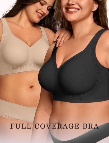 Image of OEAK Womens Wireless Jelly Bras Plus Size Support Push Up Comfortable Bra | no underwire,full coverage,for large breast,minimizer bra,seamless,tshirt bras,everyday bra