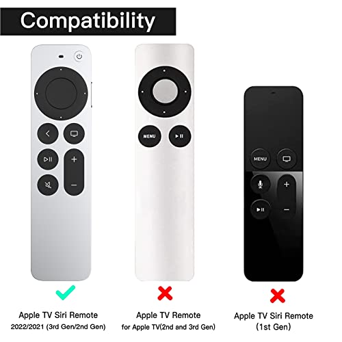 SITHON Silicone Case for Apple TV 4K 2022 2021 Remote, Lightweight Shockproof Anti Slip Protective Cover with Lanyard Strap for Apple TV 4K / HD Siri Remote (3rd Gen / 2nd Gen), Black - Thumbnail 6
