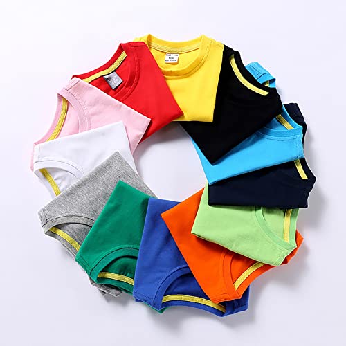 Toddler Boys Girls Short Sleeve T-Shirt Soft Cotton Crewneck Basic Tees Kids Boys Solid Tops Casual Summer Clothes2
