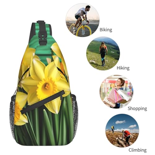 Bolso cruzado con flores amarillas para trekking miniatura 6