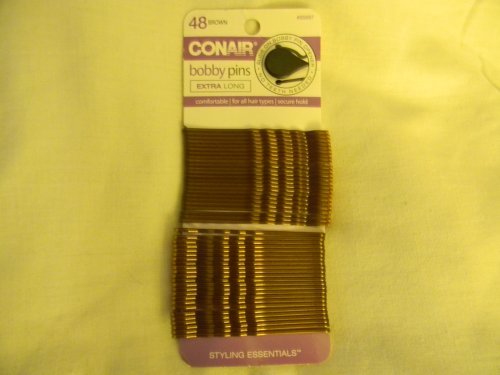 Conair 48 Piece Bobby Pins Extra Long Brown, 4 Oz - image 1