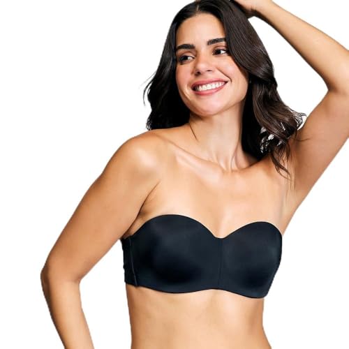 Image of NYKD NYB027 Cotton Padded Wired Multiway Strapless Bra Anti Slip Seamless Bonded Neckline Detachable Straps (Plus
