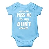 AW Fashions You Can Pass Me To My Aunt Now Baby Bodysuit Adorable Newborn Girl Boy Clothes Newborn Romper (Newborn, Light Blue)