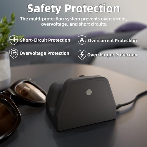Image of DAIERTEK Charging Stand for Meta Smart Glasses, Black | Compatible with Wayfarer, Compatible with Skyler, Compatible with Headliner, LED Indicator