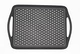 ChopMaster Rectangular Anti Slip Serving Tray with Handle (Large, Black)