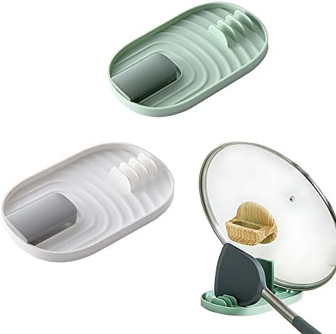 Multifunctional Spoon Rest, 2PCS Foldable Pot Lid Holder Spoon Rest Pan Pot Cover Lid Rack Shelf Stand Holder for Stove Top Kitchen Gadgets Utensil Holder for Home Use Stove Spoon Rest