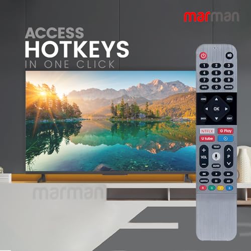 Image of marman Compatible with Skyworth Tv Remote Suitable for 4K OLED UHD Android Television Bluetooth Connection Voice Command with Netflix YouTube Media Player and Google Play Hot Keys- Pairing Must !