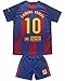 CEKFAX Barca 2025/2026 Home #10 Yamal Football Soccer Kids Jersey Shorts Socks Set Youth Sizes (Navyblue/Red,20)