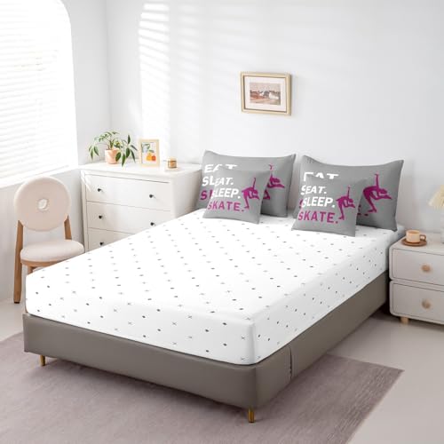 Image of Feelyou Skate Bedding Set Full Size 7 Piece for Kids Women Men