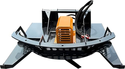 Landhonor 66\" Brush Cutter Skid Steer Attachments Circular Holder with 3 Blades Lawn Mower, Open Front Deck Specs, 16-22 GPM, Replaceable Steel Blades, US Stock - Thumbnail 2
