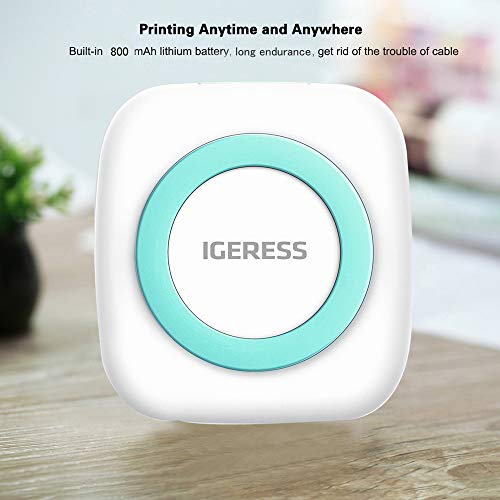 Igeress Mini Printer, Wireless Bluetooth Pocket Thermal Printer, Sticker Printer, Portable Notes Picture Printer Receipt Paper Printer Compatible With Ios And Android #TOP7