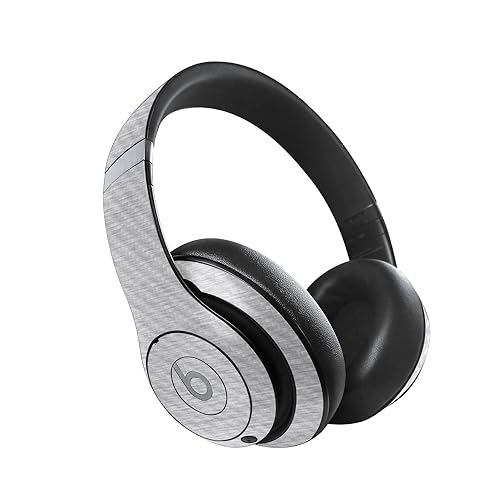 Image of MightySkins Carbon Fiber Skin Compatible with Beats Studio Pro - Brushed Aluminium | Protective, Durable Textured Carbon Fiber Finish | Easy to Apply