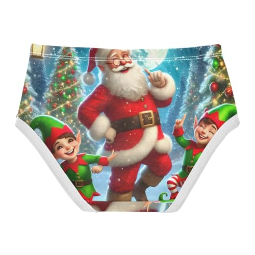 Happy Red Green Santa Elves Little Girl Panties Girls Underwear Toddlers Cotton Designer Underpants Briefs 2t2