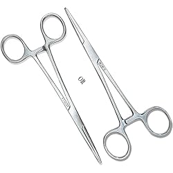 Accesorio Para Sujetar El Anzuelo MJW Profesional Recto Pinzas Pesca Hemostáticas Acero Inoxidable Usado Como Pinzas Para Tirar del Pelo de Orejas de Perro y Fórceps de Bloqueo Para el Cuidado de Mascotas- Removedor de Anzuelos
