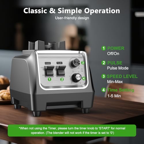 Blender for Smoothies with 1800 Watt Motor Powerful Countertop Blenders for Kitchen 70OZ Large Capacity Smoothie Blender and Grinder Combo for Ice Crush Frozen Drinks Puree image 6