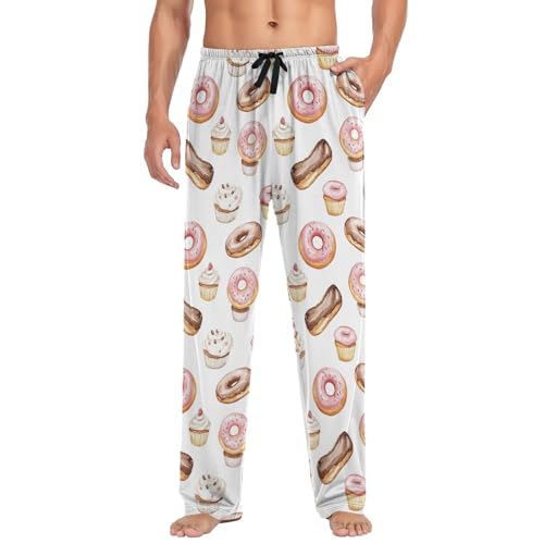 vvfelixl Mens Pajama Pants Cartoon Donuts Men's Pajama Bottoms Sleep Lounge Pj Pants for Men Drawstring Pockets S-XXL2