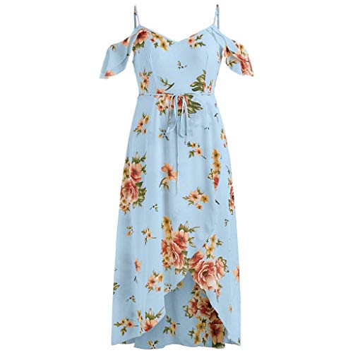 Vestido feminino plus size, estampa floral, alças finas, manga com babados, ombros de fora, vestido