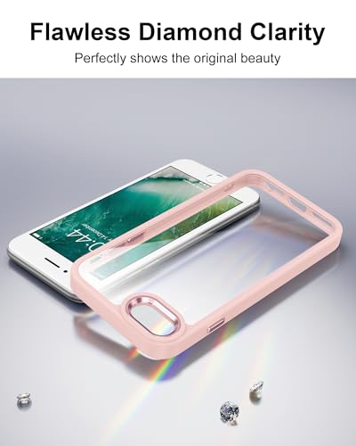Image of HOOMIL for iPhone SE 3rd /2nd Gen, iPhone 7 /iPhone 8, Non-Yellowing, Drop Protection, Anti-Scratch Transparent Hard Back Phone Cover - Pink