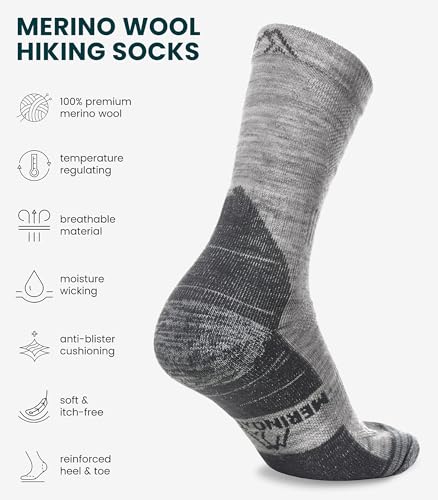 Image of Merino.tech Merino Wool Socks for Women And Men - Merino Wool Hiking Socks Crew Style