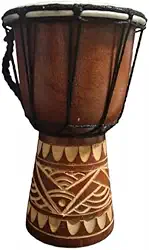 Tambor, Tambor Djembe Africano, Instrumento Cabulete Pele Couro Grande, 12×20cm
