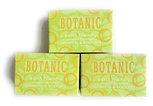Shampoo Bar Natural Botanic Earth Friendly. 3 Pack