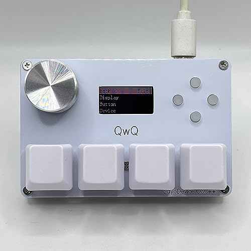 Image of BTXETUEL SayoDevice O3C++ OSU Keyboard Rapid Trigger Hall Switches Magnetic Linear Switches Keyboard with Knob and Screen,Copy Paste,Shotcut,Macro Hotswap Mini Keypad (White)