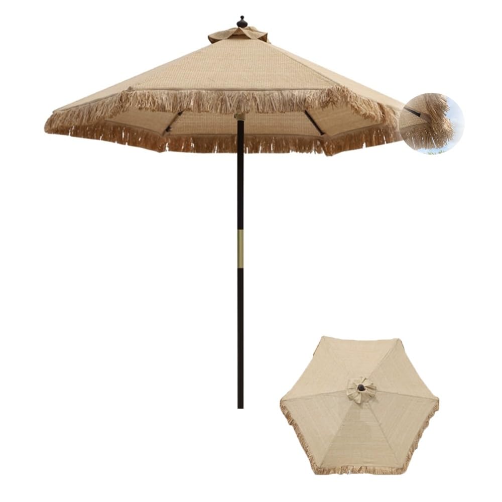 Sombrilla Jardín Hawaiana Retro Sombrilla De Mercado Con Flecos