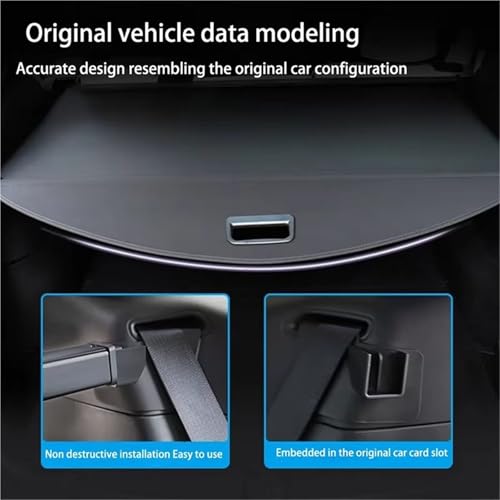 Dtbdfak ÉTagèRe ArrièRe RéTractable pour Tesla pour Model Y 2021-2024 Housse De Protection De Coffre Rétractable(Canvas a) – vue 4